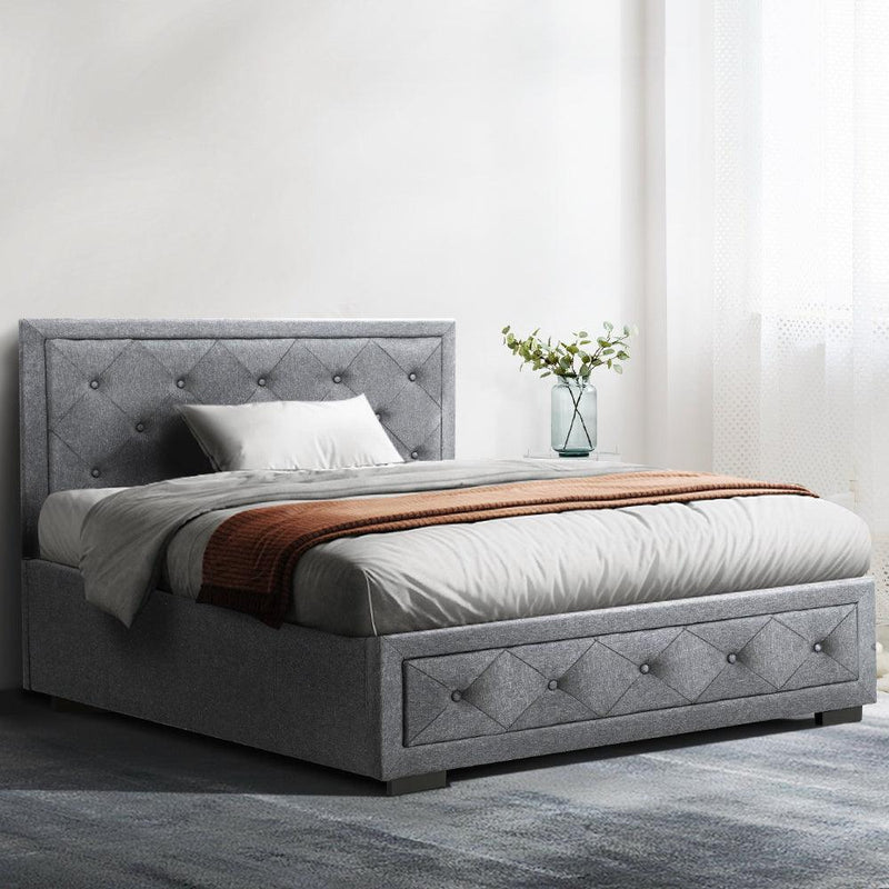 Artiss Bed Frame King Single Size Gas Lift Base With Storage Mattress Fabric - John Cootes