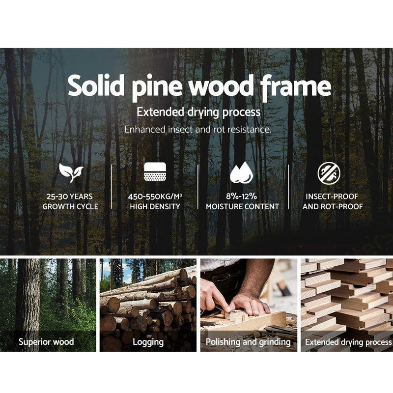 Artiss Bed Frame King Single Size Wooden Mattress Base Timber Platform JADE - John Cootes