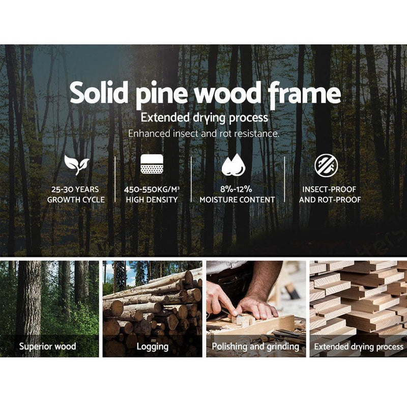 Artiss Bed Frame King Single Size Wooden Mattress Base Timber Platform - John Cootes