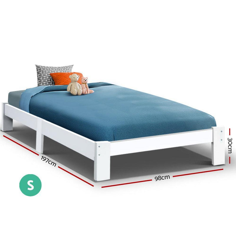 Artiss Bed Frame Single Wooden Bed Base Frame Size JADE Timber Mattress Platform - John Cootes