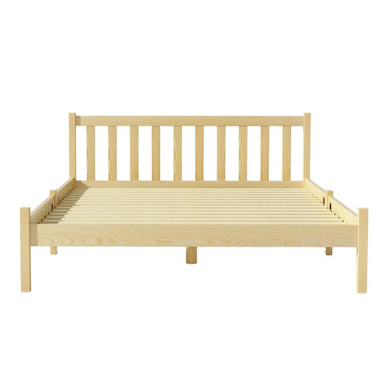 Artiss Bed Frame Wooden Double Size Bed Base Pine Timber Mattress Foundation Oak - John Cootes