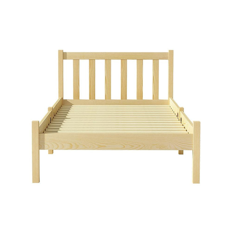 Artiss Bed Frame Wooden Single Size SOFIE Pine Timber Mattress Base OAK - John Cootes