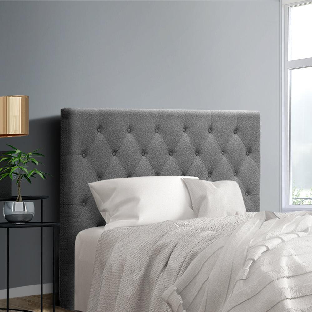 Artiss Bed Head Headboard King Single Bedhead Fabric CAPPI Grey - John Cootes