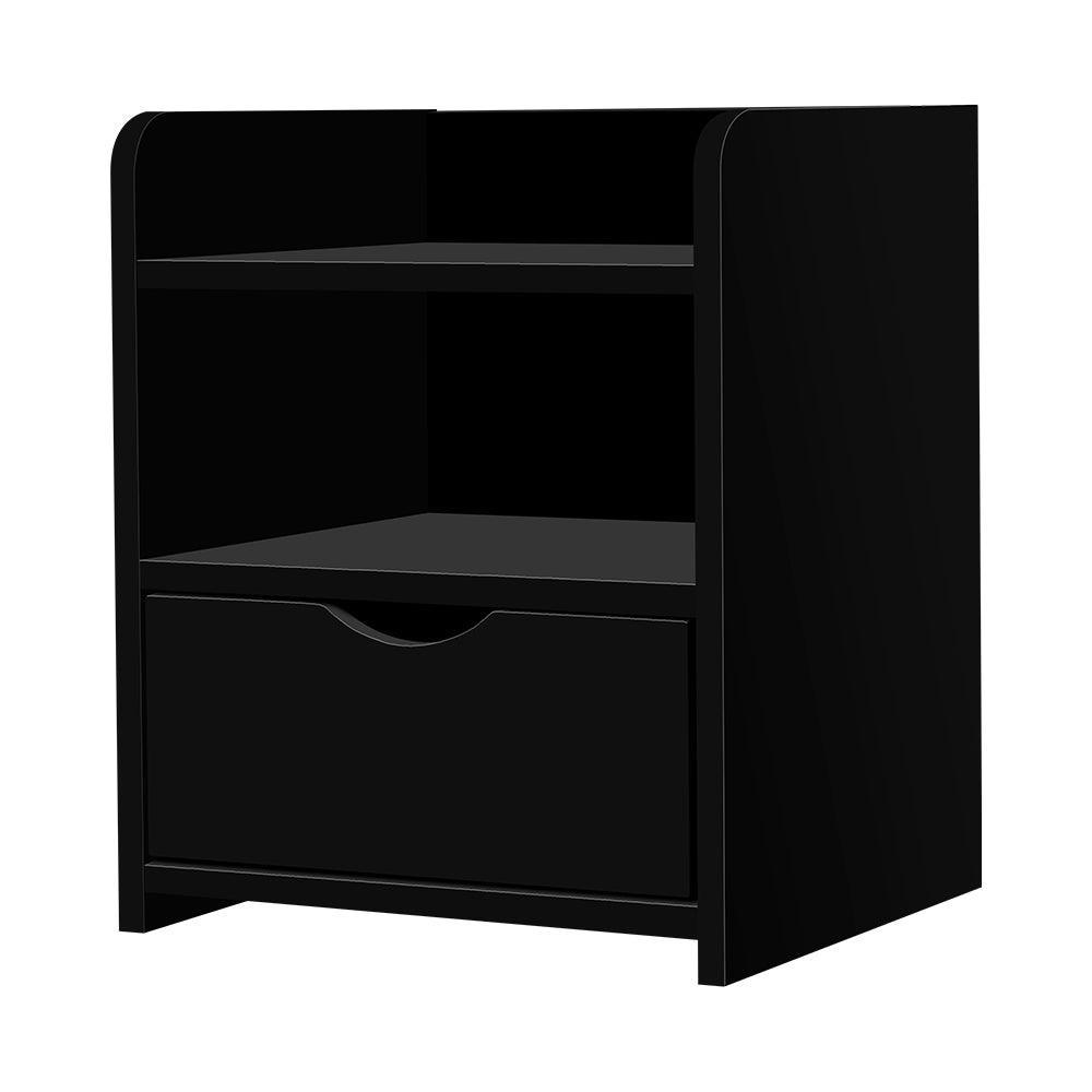 Artiss Bedside Table Drawer - Black - John Cootes