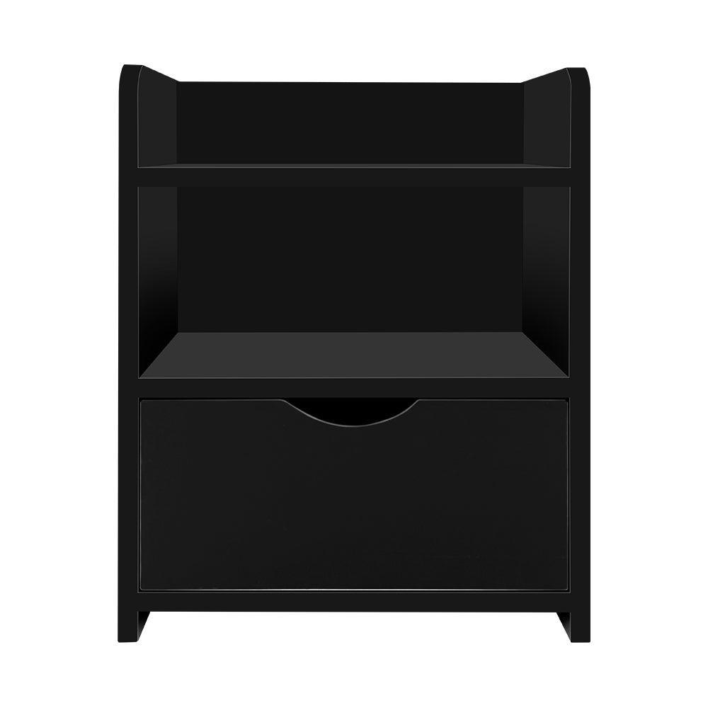 Artiss Bedside Table Drawer - Black - John Cootes