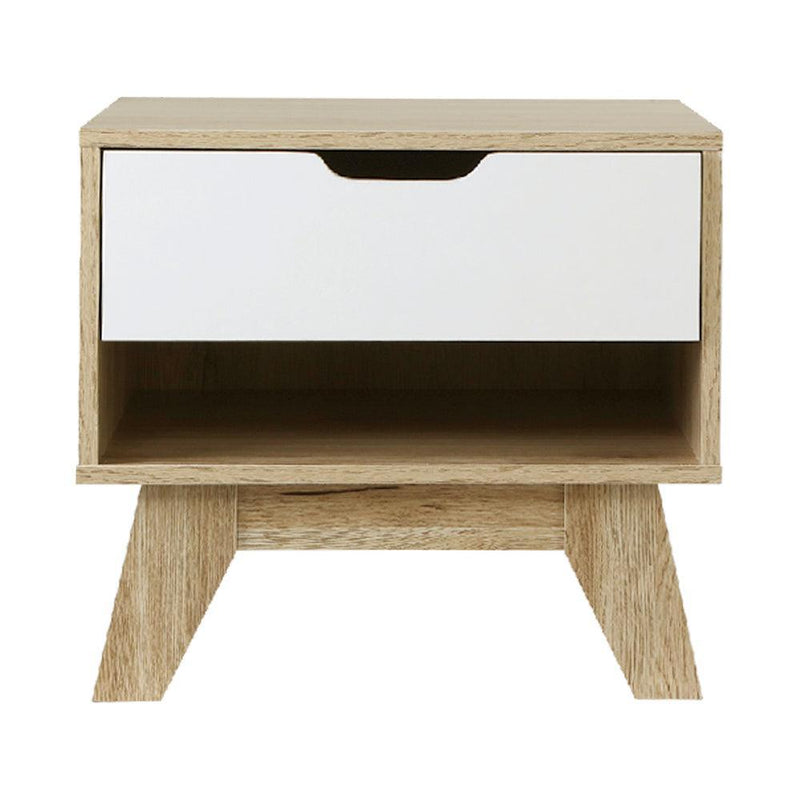 Artiss Bedside Table Drawer Nightstand Shelf Cabinet Storage Lamp Side Wooden - John Cootes