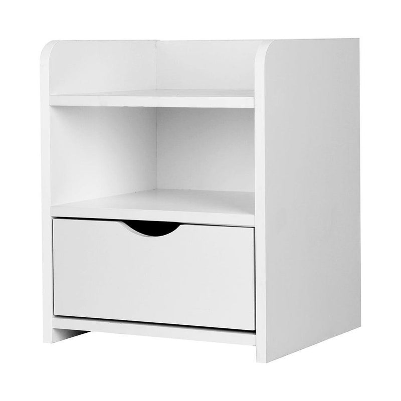 Artiss Bedside Table Drawer - White - John Cootes