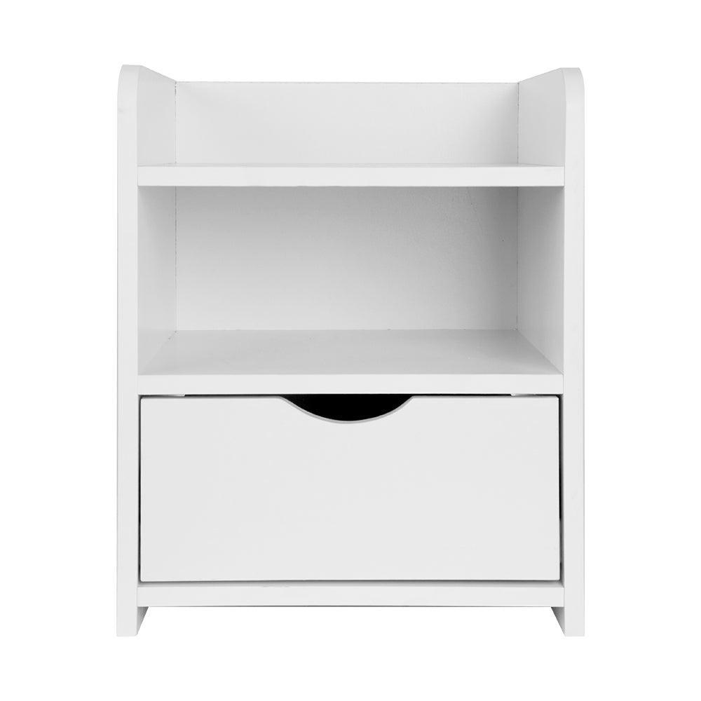 Artiss Bedside Table Drawer - White - John Cootes