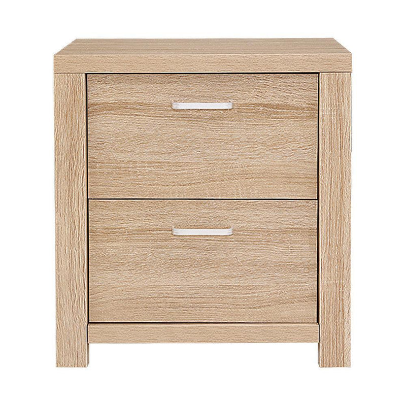 Artiss Bedside Table Lamp Side Tables Drawers Nightstand Unit Beige Wood - John Cootes