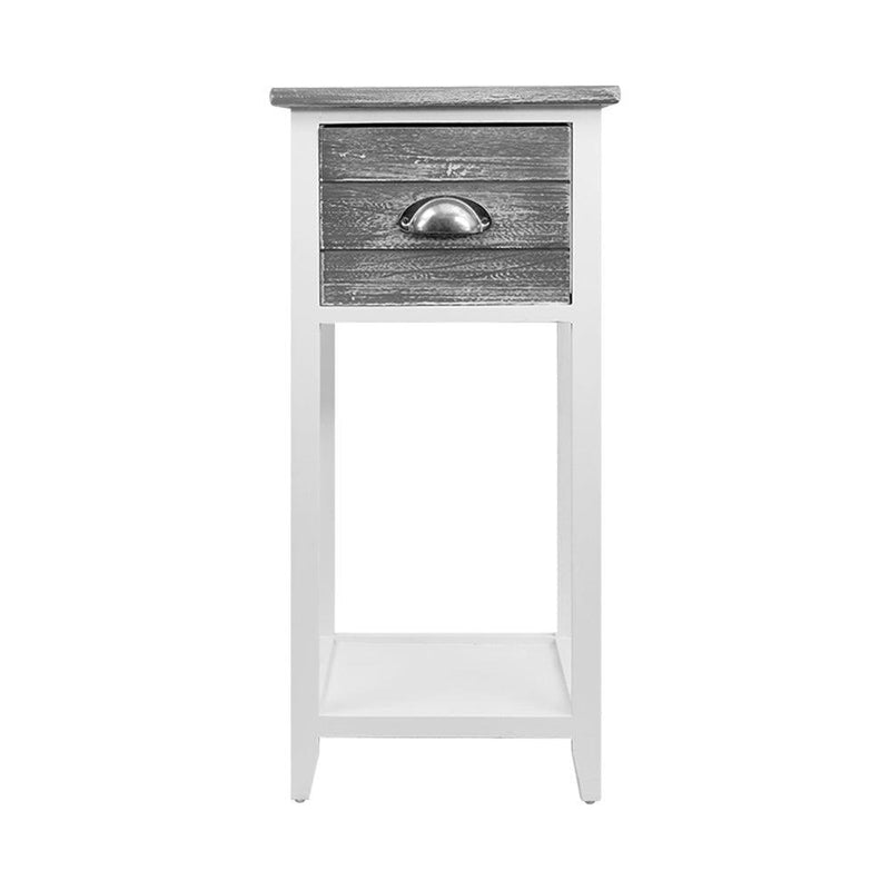 Artiss Bedside Table Nightstand Drawer Storage Cabinet Lamp Side Shelf Unit Grey - John Cootes