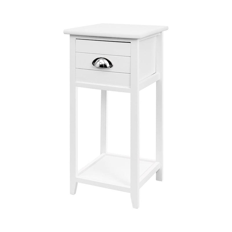 Artiss Bedside Table Nightstand Drawer Storage Cabinet Lamp Side Shelf White - John Cootes