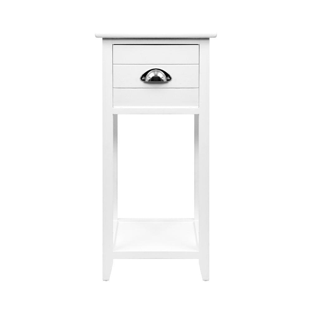 Artiss Bedside Table Nightstand Drawer Storage Cabinet Lamp Side Shelf White - John Cootes