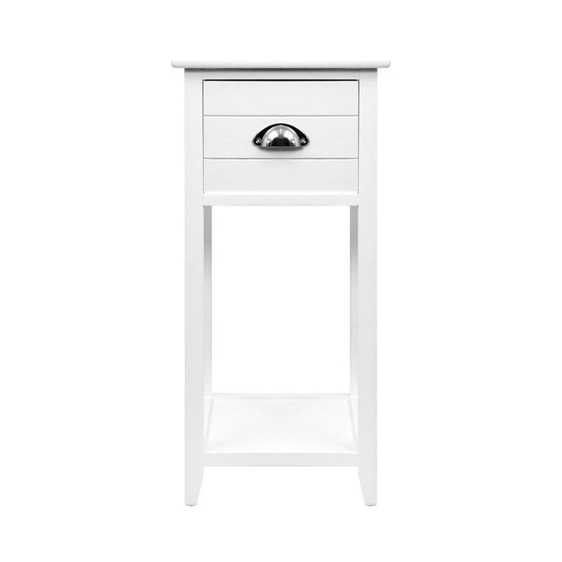 Artiss Bedside Table Nightstand Drawer Storage Cabinet Lamp Side Shelf White - John Cootes