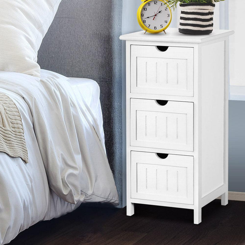 Artiss Bedside Table - White - John Cootes
