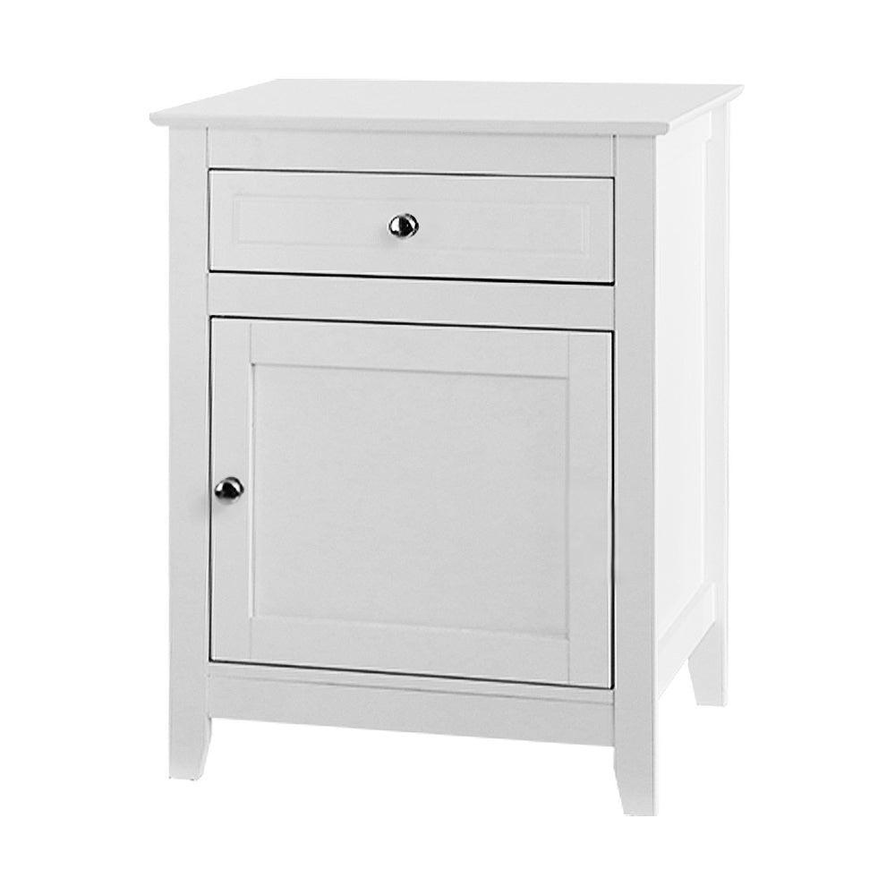 Artiss Bedside Tables Big Storage Drawers Cabinet Nightstand Lamp Chest White - John Cootes