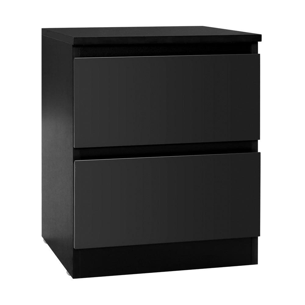 Artiss Bedside Tables Drawers Side Table Bedroom Furniture Nightstand Black Lamp - John Cootes