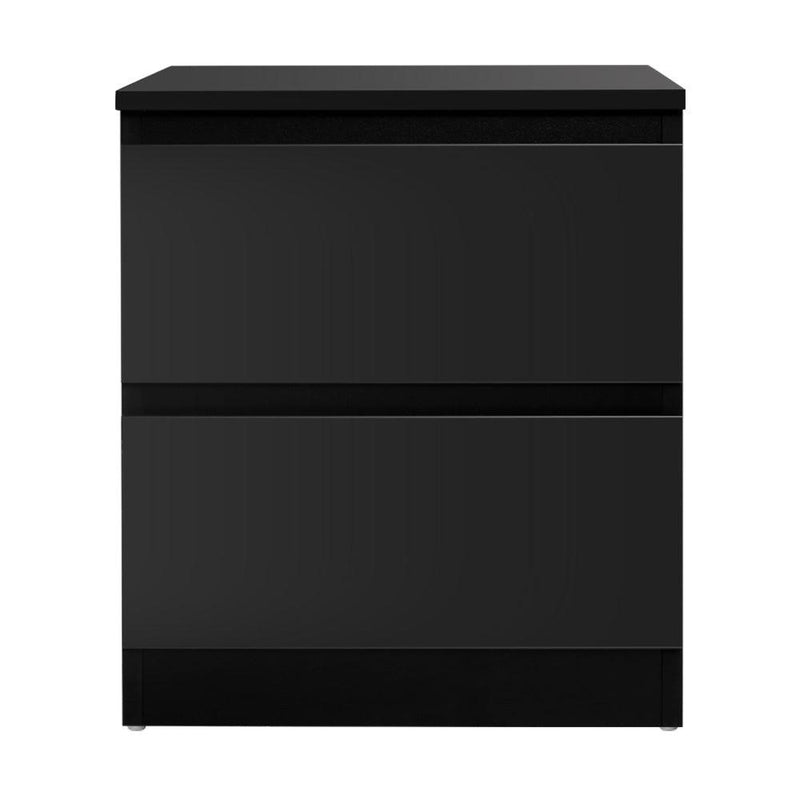 Artiss Bedside Tables Drawers Side Table Bedroom Furniture Nightstand Black Lamp - John Cootes
