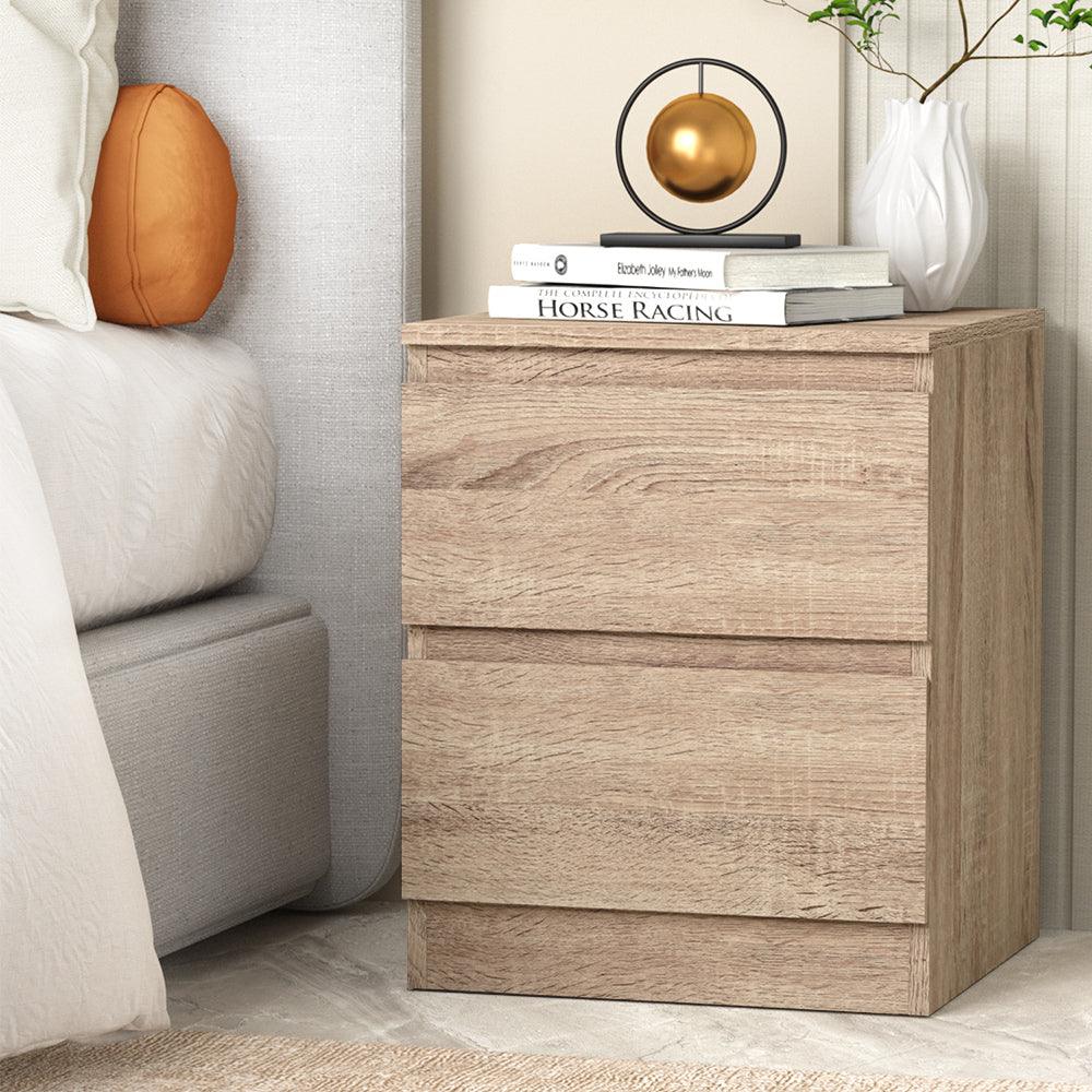 Artiss Bedside Tables Drawers Side Table Bedroom Furniture Nightstand Wood Lamp - John Cootes