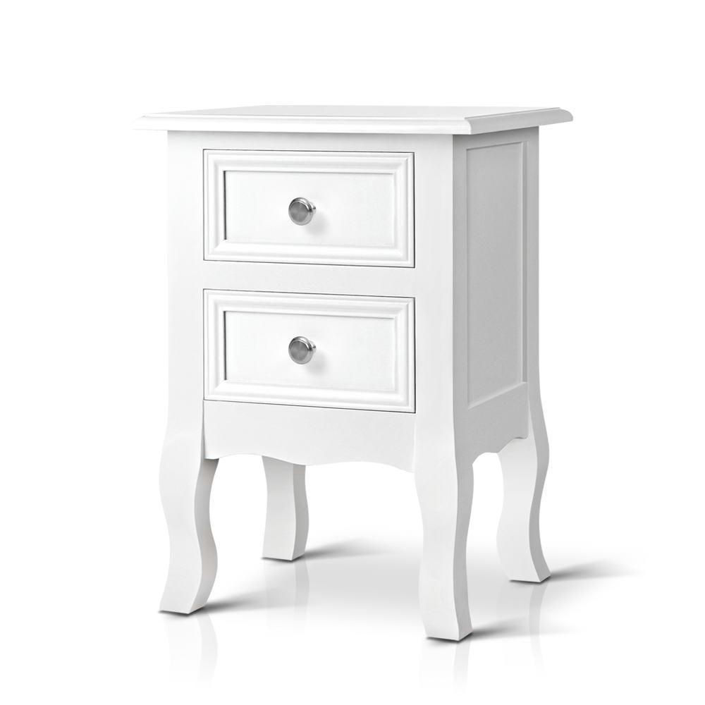 Artiss Bedside Tables Drawers Side Table French Storage Cabinet Nightstand Lamp - John Cootes