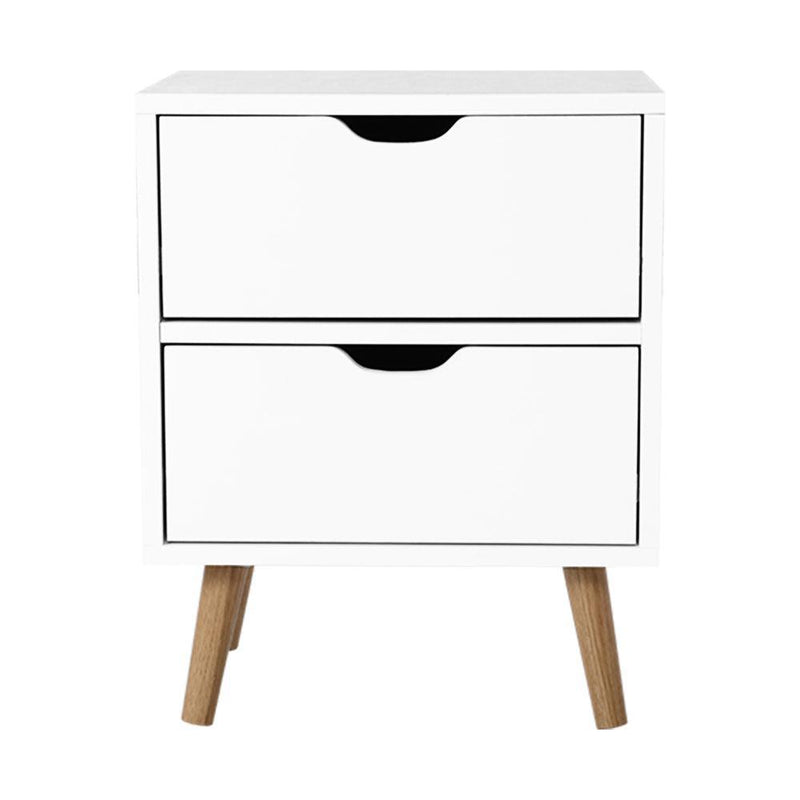 Artiss Bedside Tables Drawers Side Table Nightstand White Storage Cabinet Wood - John Cootes