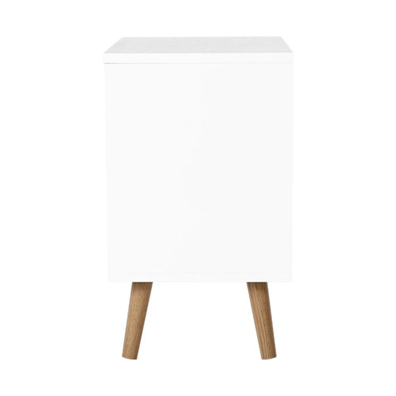 Artiss Bedside Tables Drawers Side Table Nightstand White Storage Cabinet Wood - John Cootes