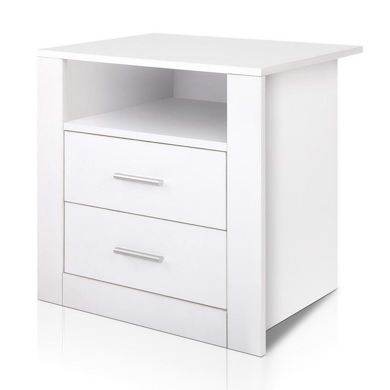 Artiss Bedside Tables Drawers Storage Cabinet Drawers Side Table White - John Cootes
