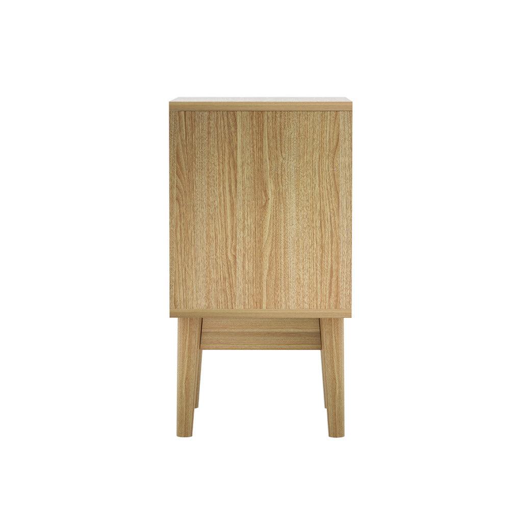 Artiss Bedside Tables Rattan Drawers Side Table Nightstand Storage Cabinet Wood - John Cootes