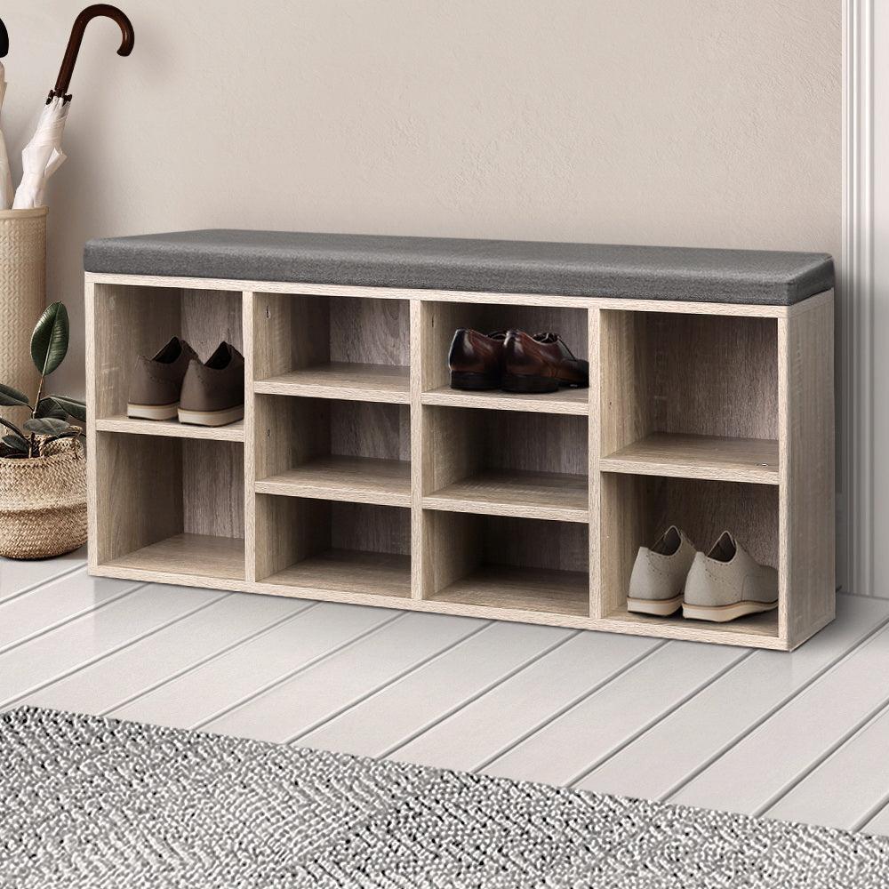 Artiss Bench Wooden Shoe Rack Storage - John Cootes