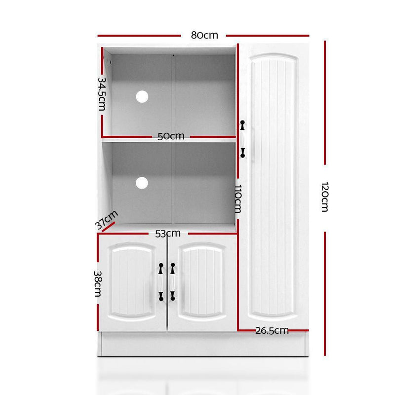 Artiss Buffet Sideboard Cabinet Storage Cupboard Doors White Kitchen Hallway - John Cootes