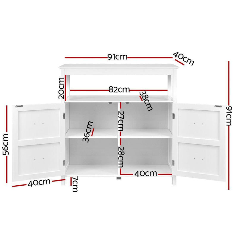 Artiss Buffet Sideboard Cabinet Storage Cupboard White Kitchen Hallway Table - John Cootes