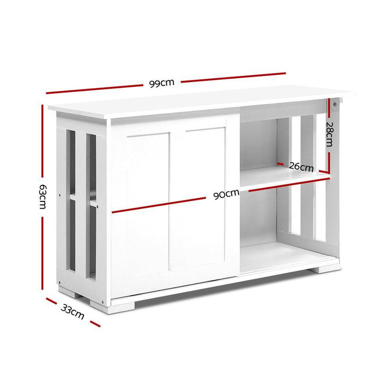 Artiss Buffet Sideboard Cabinet White Doors Storage Shelf Cupboard Hallway Table White - John Cootes