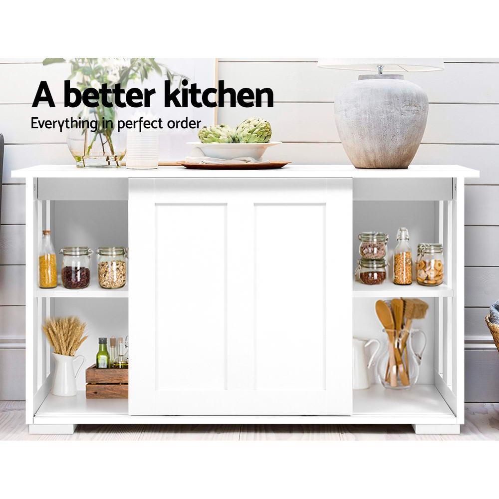 Artiss Buffet Sideboard Cabinet White Doors Storage Shelf Cupboard Hallway Table White - John Cootes