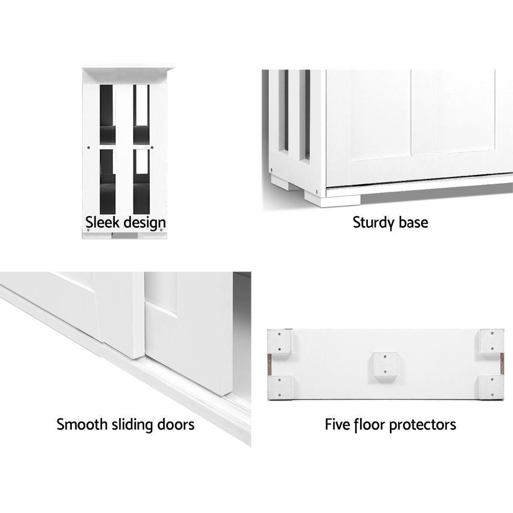 Artiss Buffet Sideboard Cabinet White Doors Storage Shelf Cupboard Hallway Table White - John Cootes