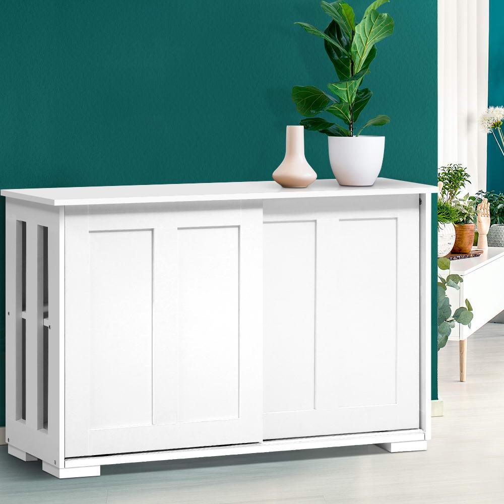 Artiss Buffet Sideboard Cabinet White Doors Storage Shelf Cupboard Hallway Table White - John Cootes