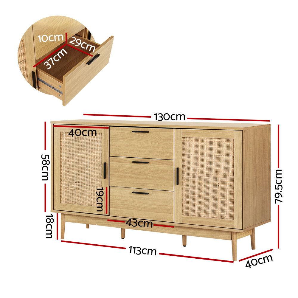 Artiss Buffet Sideboard Rattan Furniture Cabinet Storage Hallway Table Kitchen - John Cootes