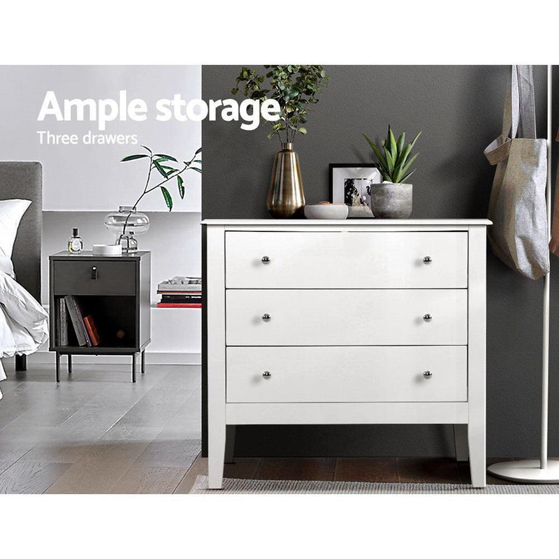 Artiss Chest of Drawers Storage Cabinet Bedside Table Dresser Tallboy White - John Cootes
