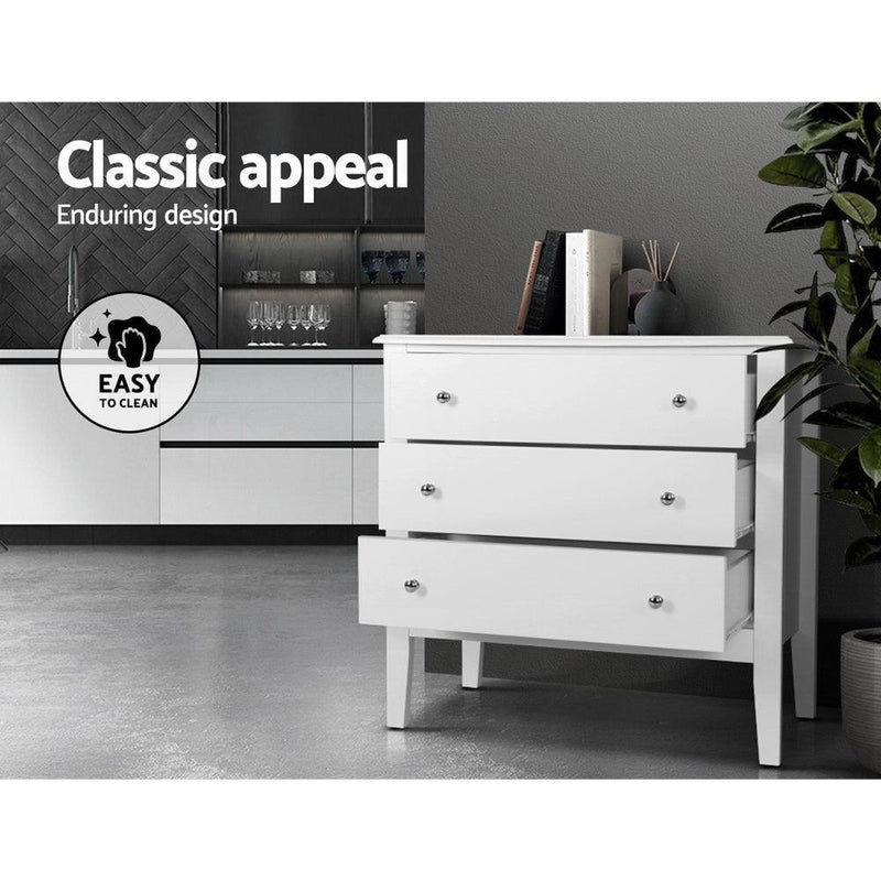 Artiss Chest of Drawers Storage Cabinet Bedside Table Dresser Tallboy White - John Cootes