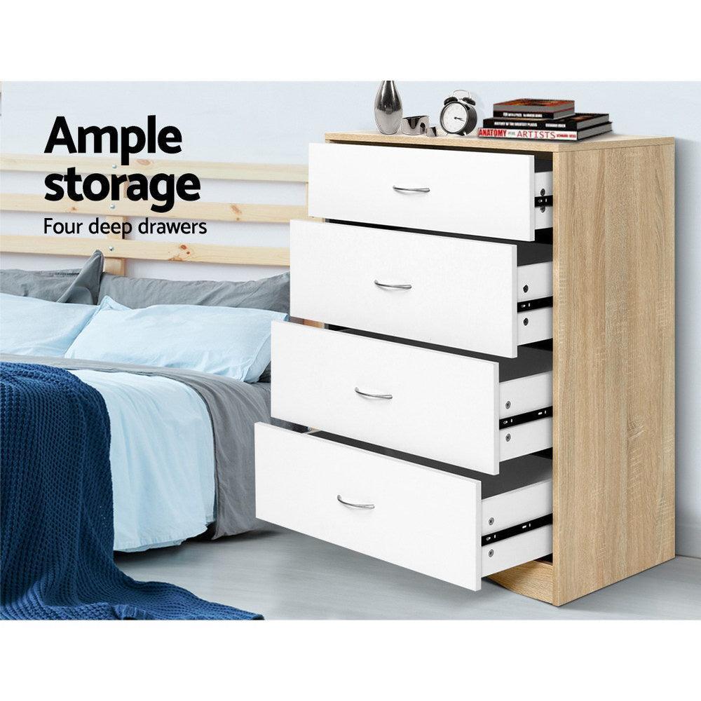 Artiss Chest of Drawers Tallboy Dresser Table Bedroom Storage White Wood Cabinet - John Cootes