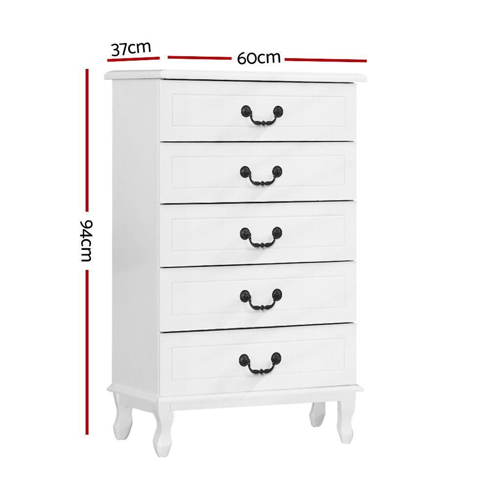 Artiss Chest of Drawers Tallboy Dresser Table Bedside Storage Cabinet Bedroom - John Cootes