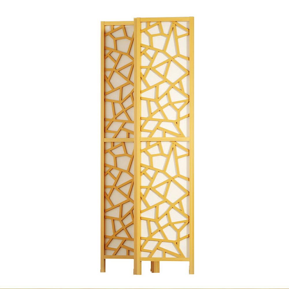 Artiss Clover Room Divider Screen Privacy Wood Dividers Stand 3 Panel Natural - John Cootes