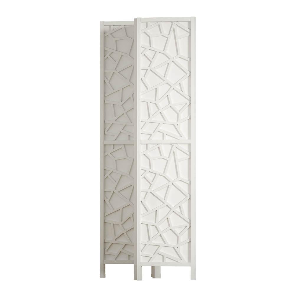 Artiss Clover Room Divider Screen Privacy Wood Dividers Stand 4 Panel White - John Cootes