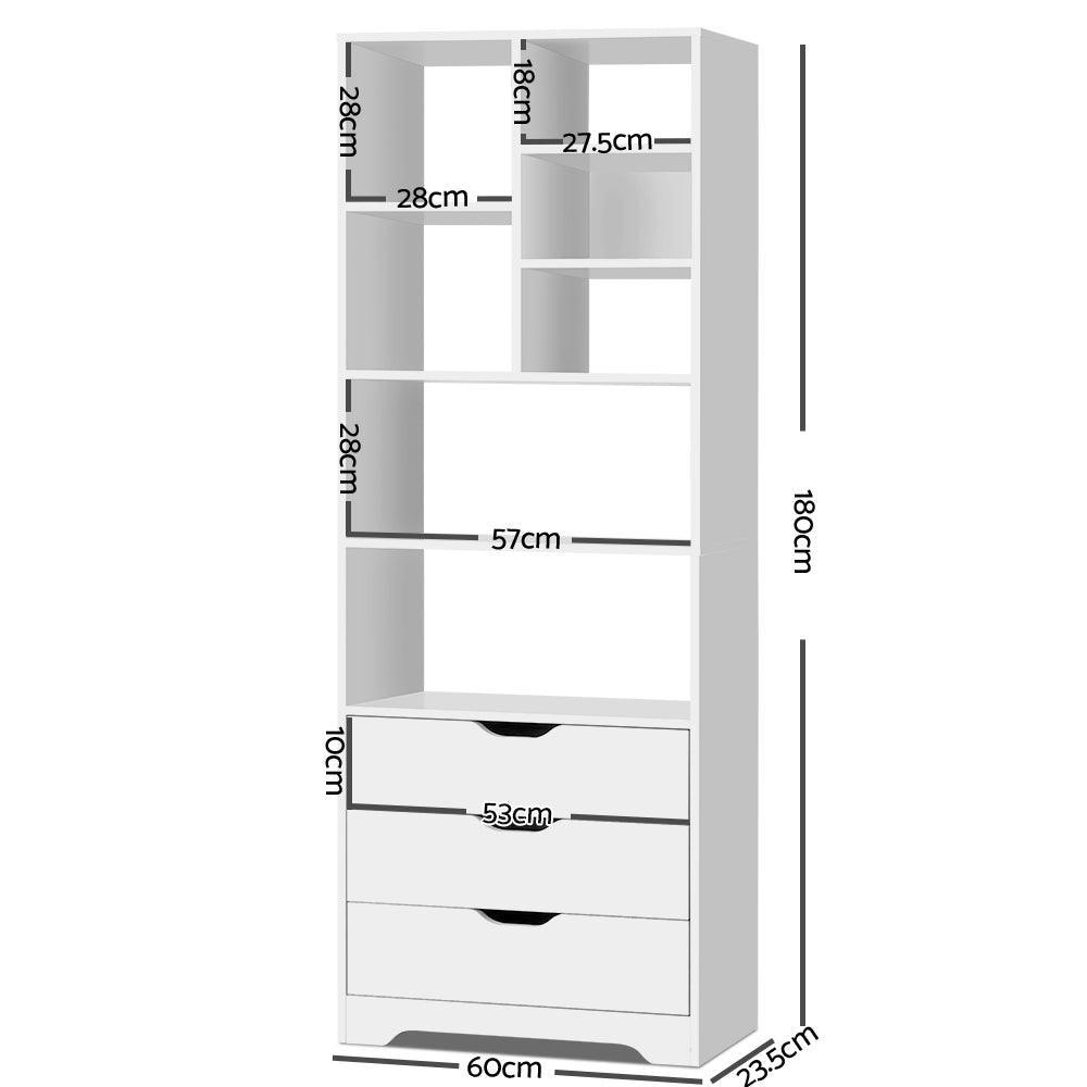 Artiss Display Drawer Shelf - White - John Cootes