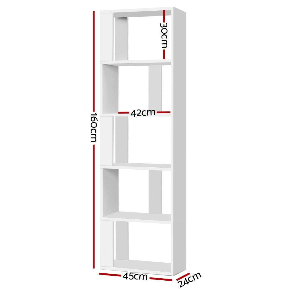 Artiss Display Shelf 5 Tier Storage Bookshelf Bookcase Ladder Stand Rack - John Cootes