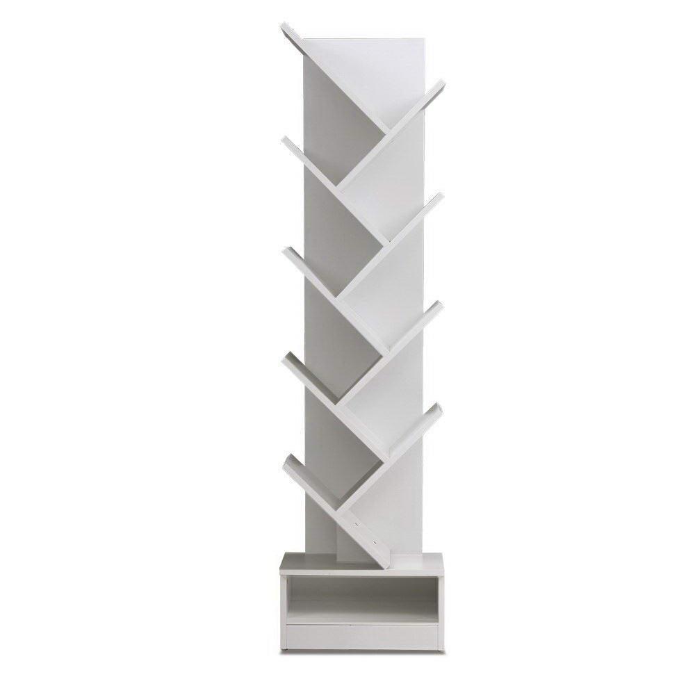 Artiss Display Shelf 9-Shelf Tree Bookshelf Book Storage Rack Bookcase White - John Cootes