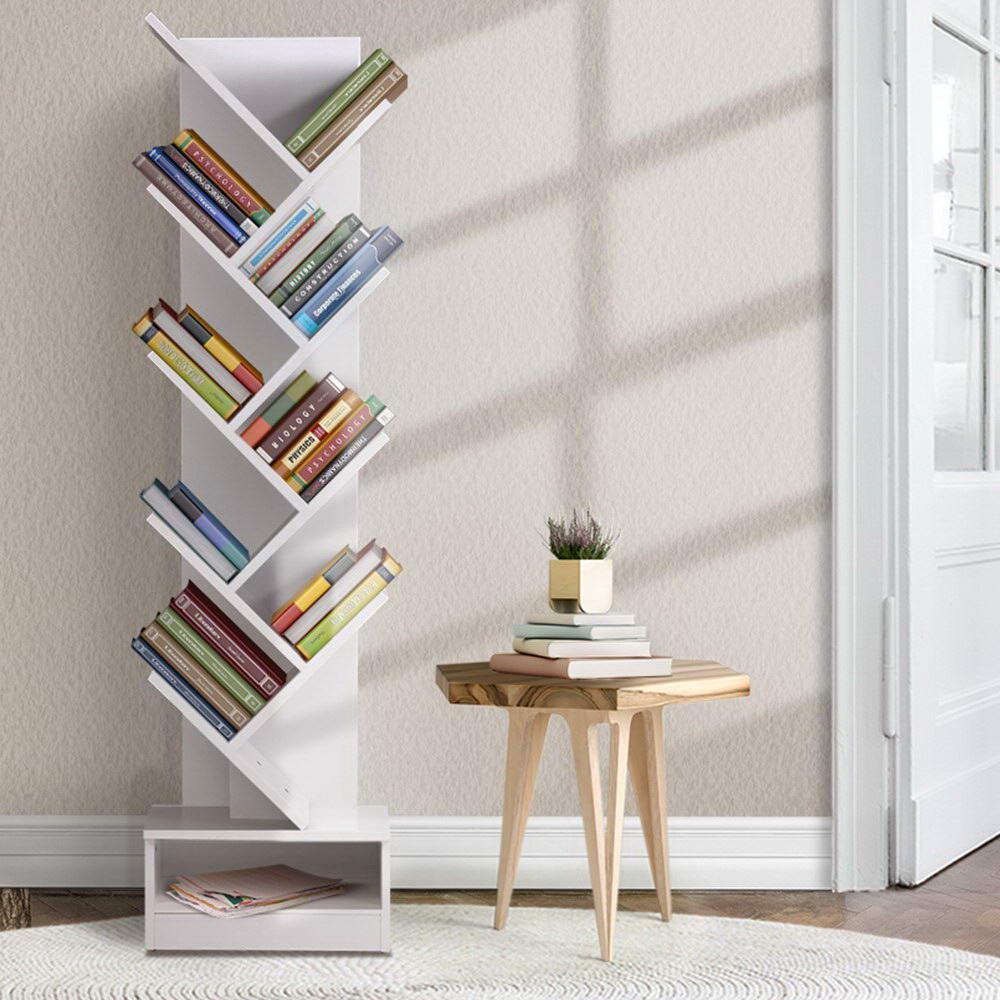 Artiss Display Shelf 9-Shelf Tree Bookshelf Book Storage Rack Bookcase White - John Cootes