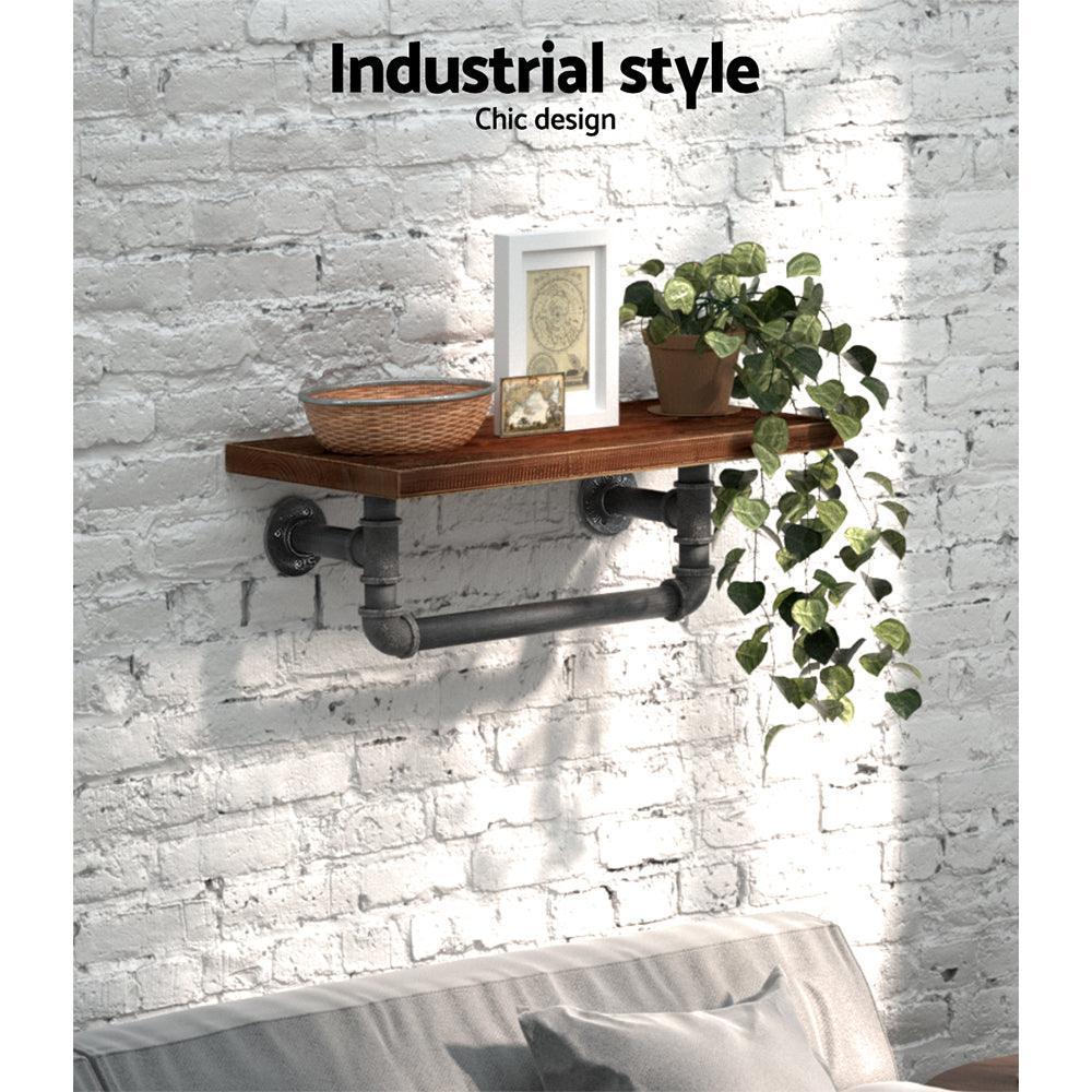 Artiss Display Shelves Wall Shelves Floating Bookshelf DIY Pipe Shelf Rustic Brackets Industrial - John Cootes