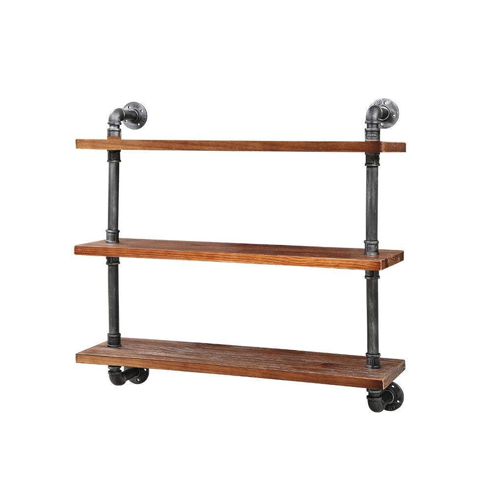 Artiss Display Wall Shelves Industrial DIY Pipe Shelf Brackets Rustic Bookshelf - John Cootes