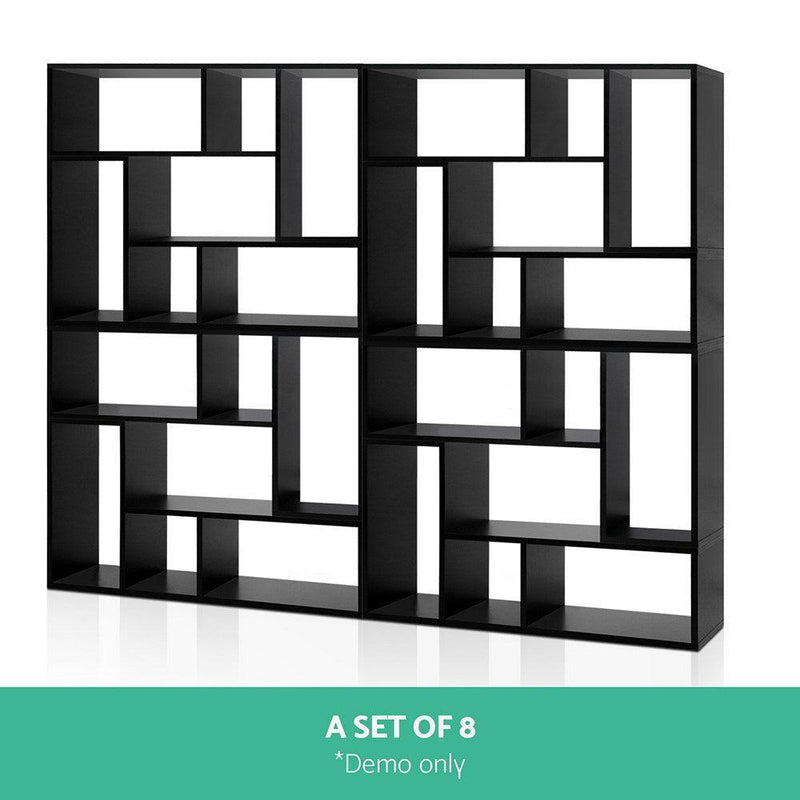 Artiss DIY L Shaped Display Shelf - Black - John Cootes