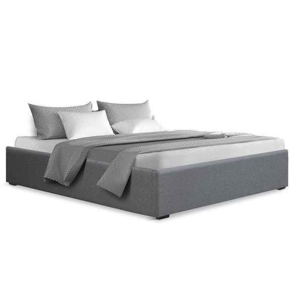 Artiss Double Full Size Gas Lift Bed Frame Base With Storage Platform Fabric - John Cootes