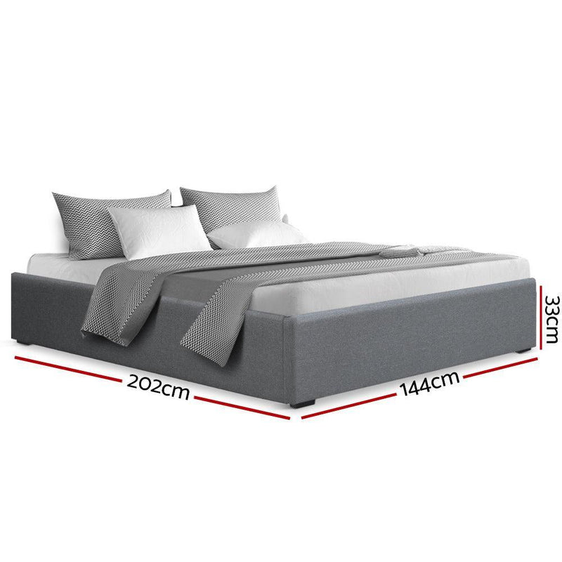 Artiss Double Full Size Gas Lift Bed Frame Base With Storage Platform Fabric - John Cootes